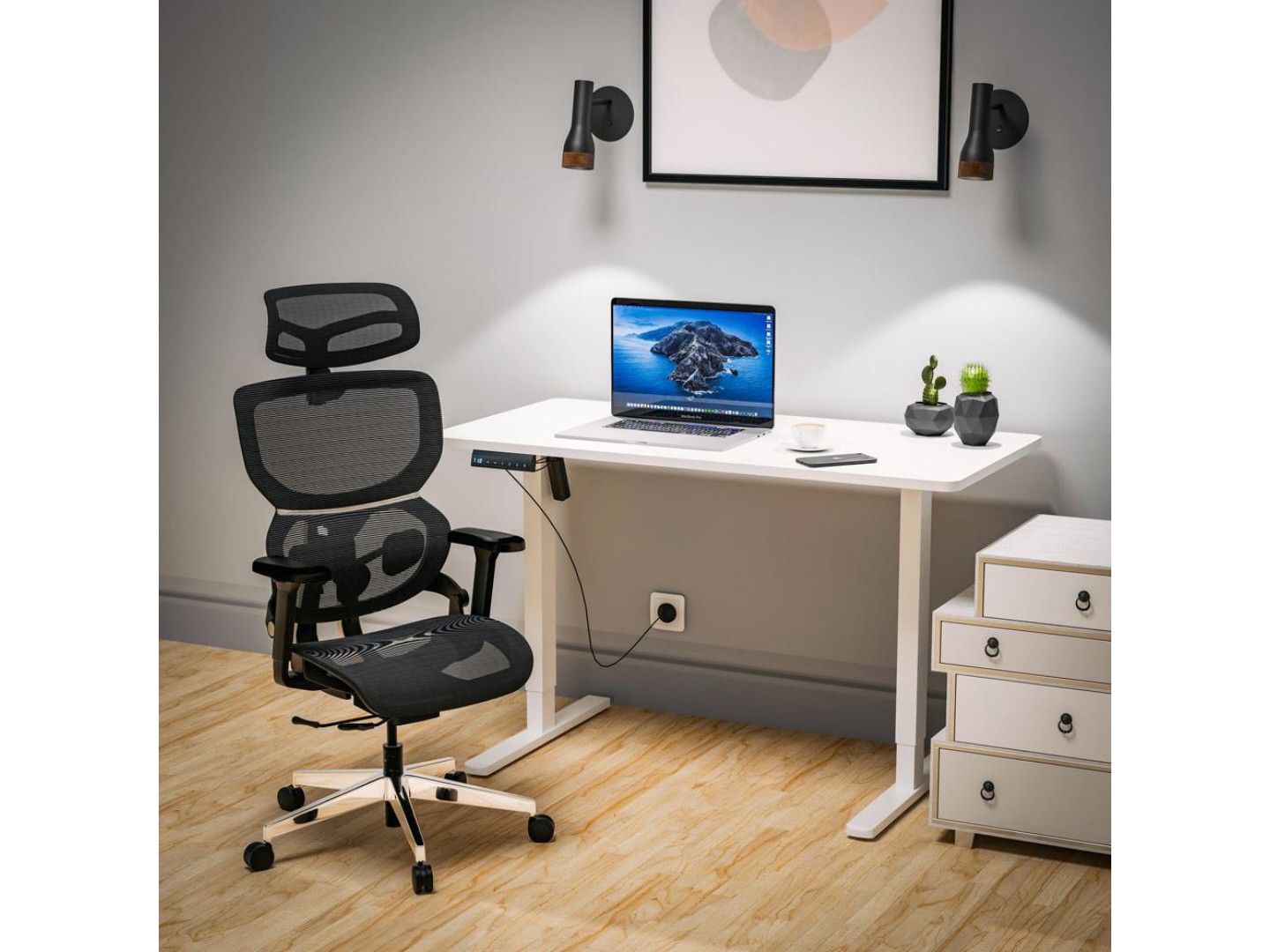 Стіл з електрорегулюванням висоти Mealux PowerDesk Lite White (EVO-201 Lite W/W) — фото 14
